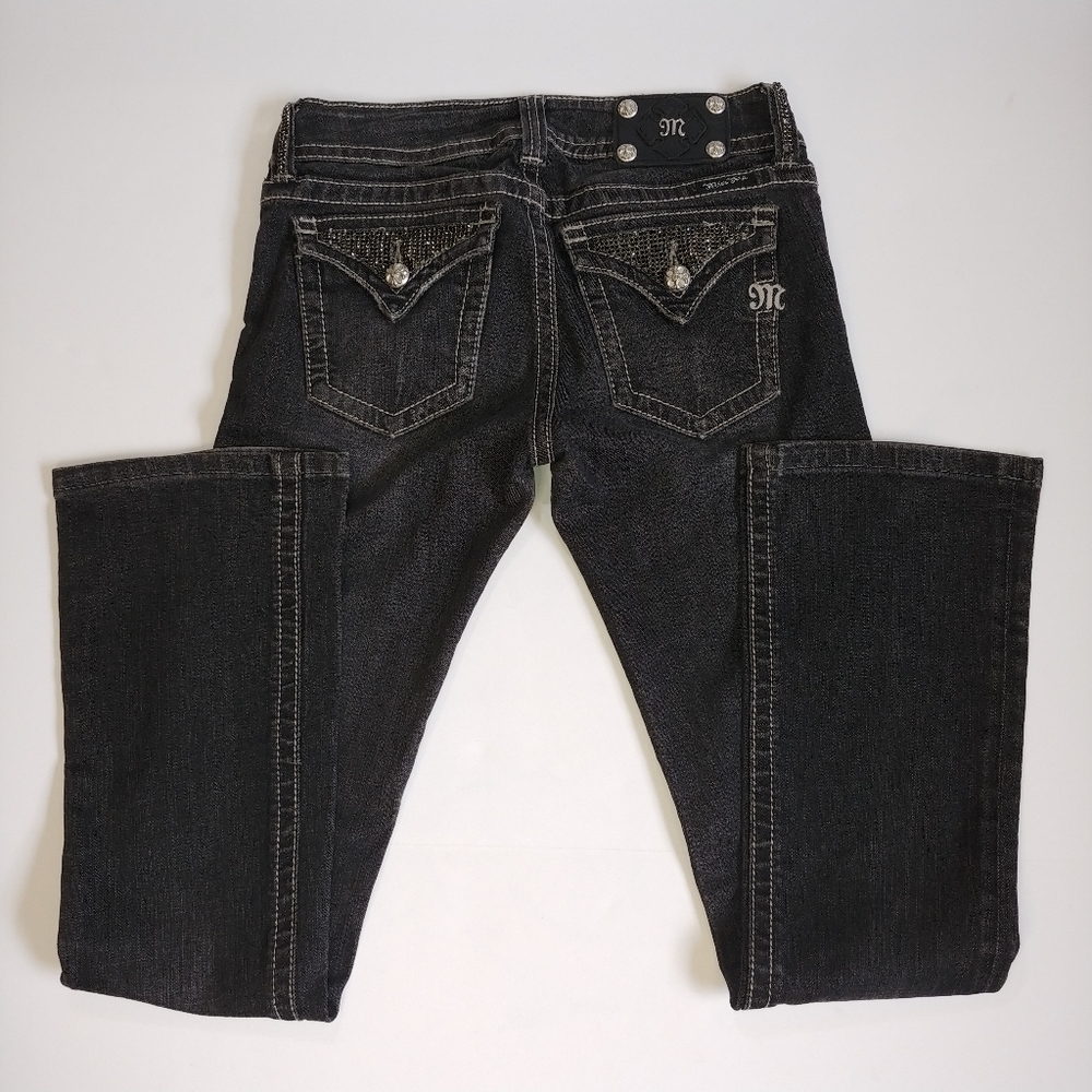 Miss Me #JP5023 Dark Grey Boot Cut Jean Size 28